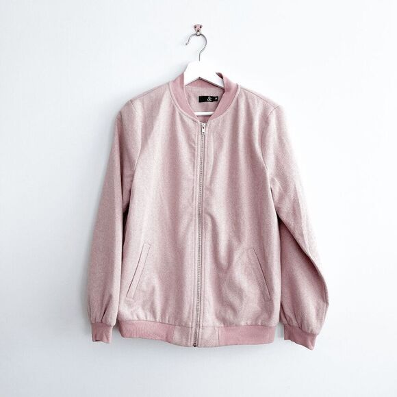 Ampersand Jackets & Blazers - Ampersand Womens Bomber Jacket Light Pink Size Medium